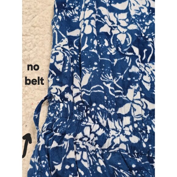 Soft Surroundings Womens Blue Floral Sleeveless Jumpsuit Wide Leg Rayon Size PS - Picture 9 of 13